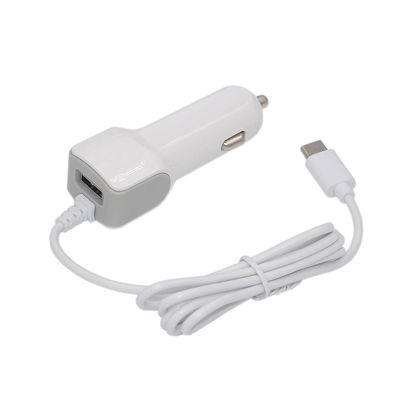 품질  With Bulit In Cable USB Car Charger With 1M Type C Charging Cord For iPhone 8 Pin Smart Phone 2 In 1 Cable Car Charger 공장